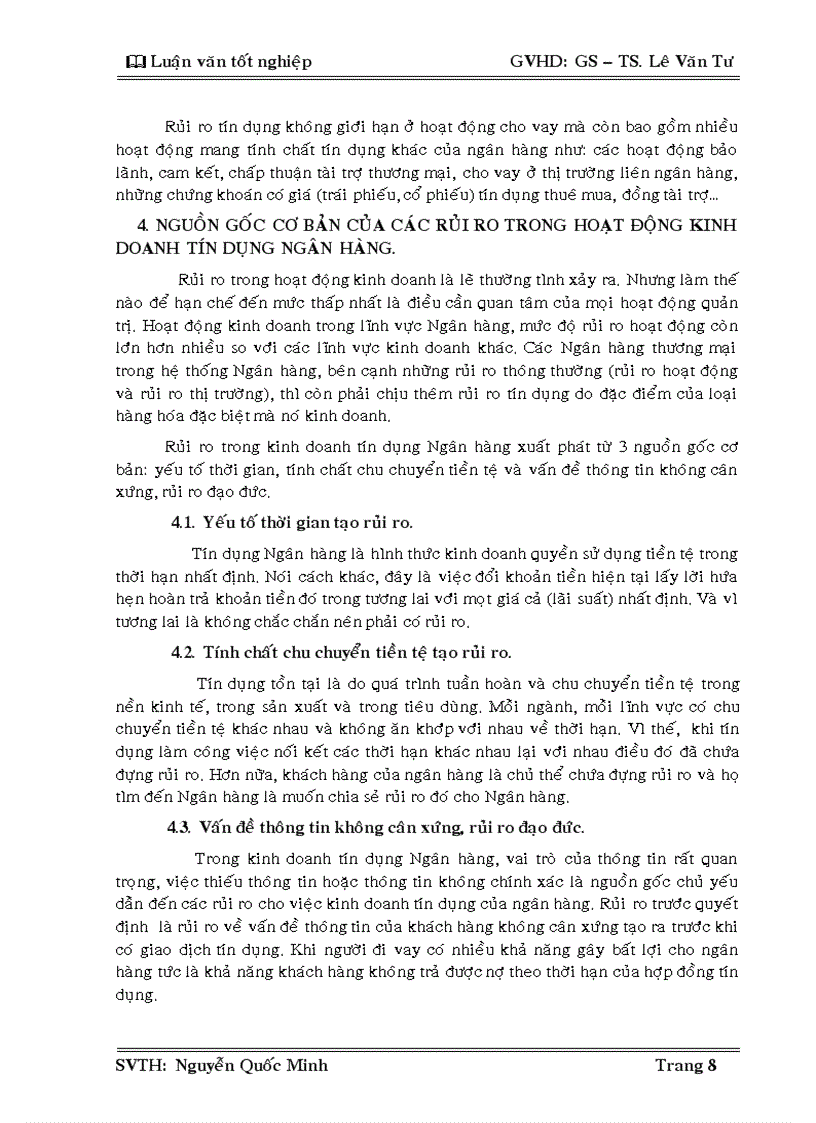 image for page Rủi ro và một số biện pháp phòng ngừa rủi ro trong hoạt động tín dụng NHNO PTNT Bình Chánh