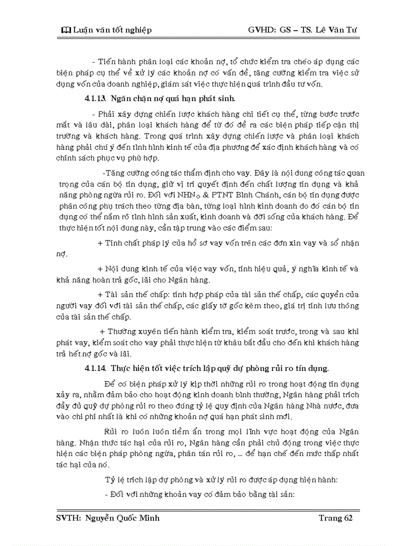image for page Rủi ro và một số biện pháp phòng ngừa rủi ro trong hoạt động tín dụng NHNO PTNT Bình Chánh