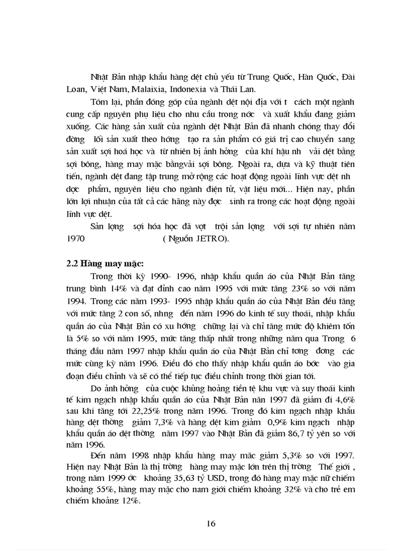 image for page Tình hình sản xuất xuất khẩu hàng dệt may sang Nhật Bản trong những năm gần đây