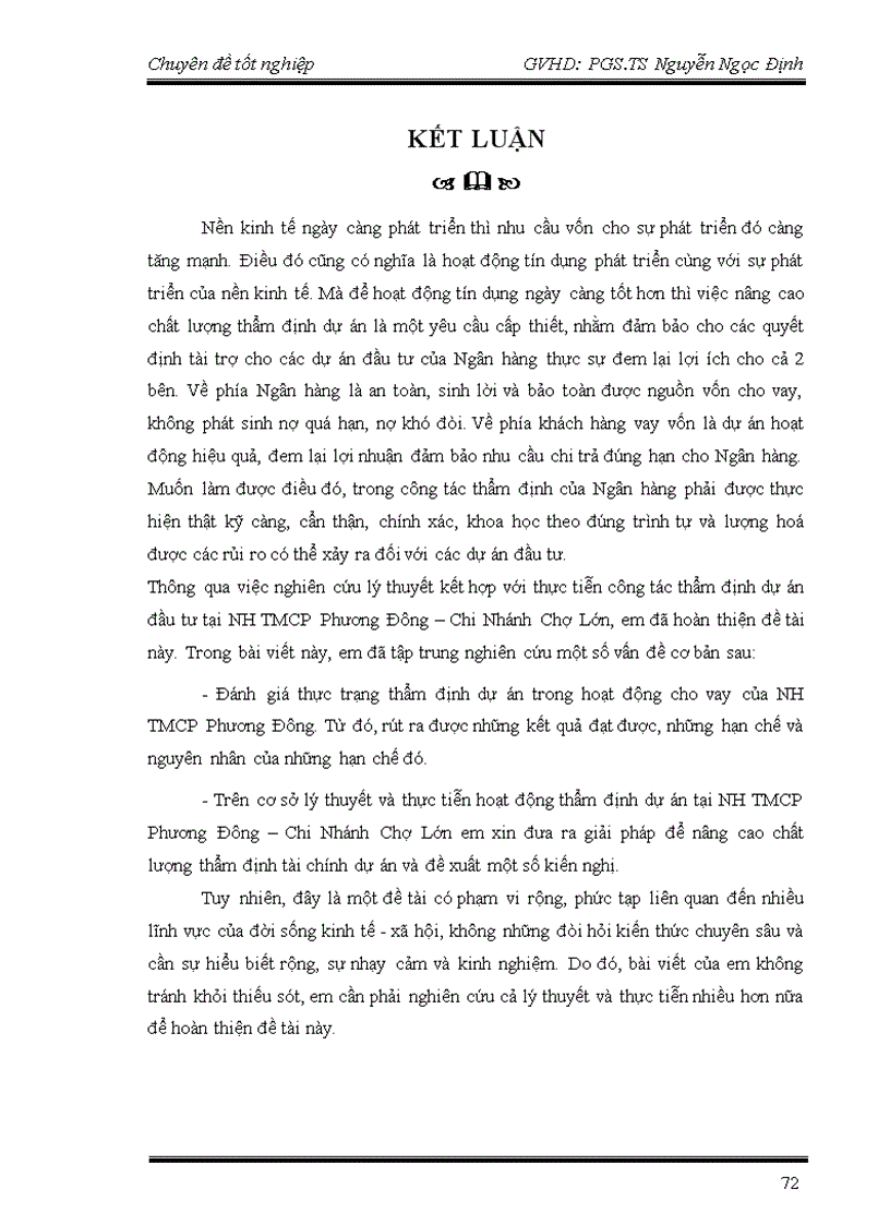 image for page Giải pháp nâng cao chất lượng thẩm định trong hoạt động cho vay trung và dài hạn tại NH TMCP Phương Đông Chi Nhánh Chợ Lớn