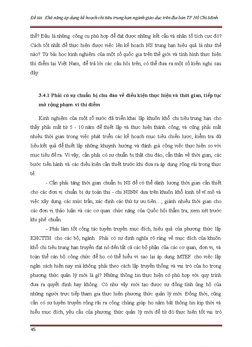 image for page Khả năng áp dụng kế hoạch chi tiêu trung hạn ngành giáo dục trên địa bàn TP Hồ Chí Minh