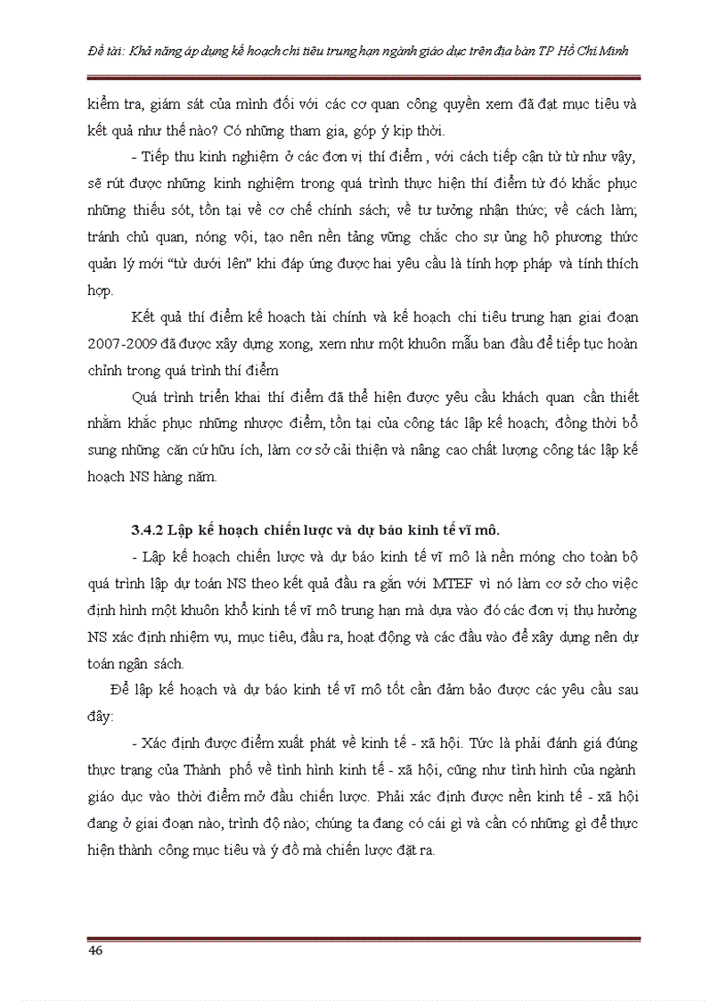 image for page Khả năng áp dụng kế hoạch chi tiêu trung hạn ngành giáo dục trên địa bàn TP Hồ Chí Minh