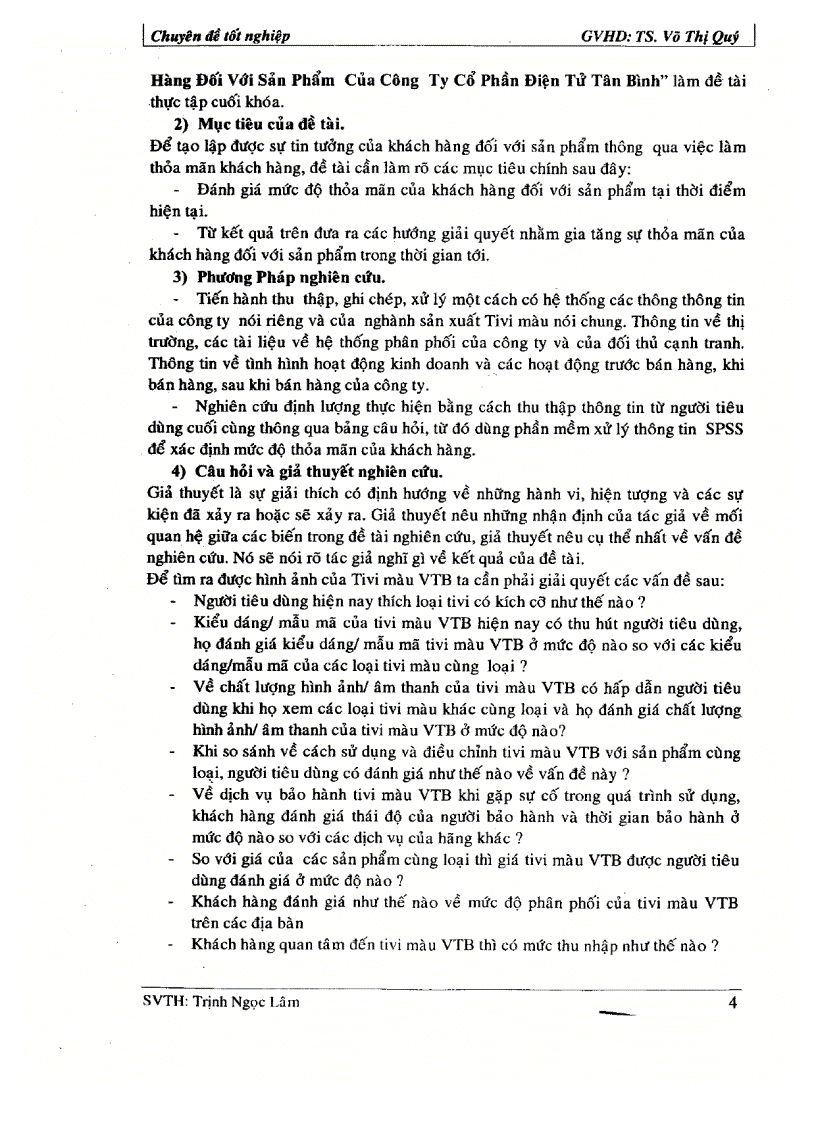 image for page Đo lường sự thoả mãn của khách hàng đối với sản phẩm tivi màu 21inches của công ty cổ phần điện tử Tân Bình