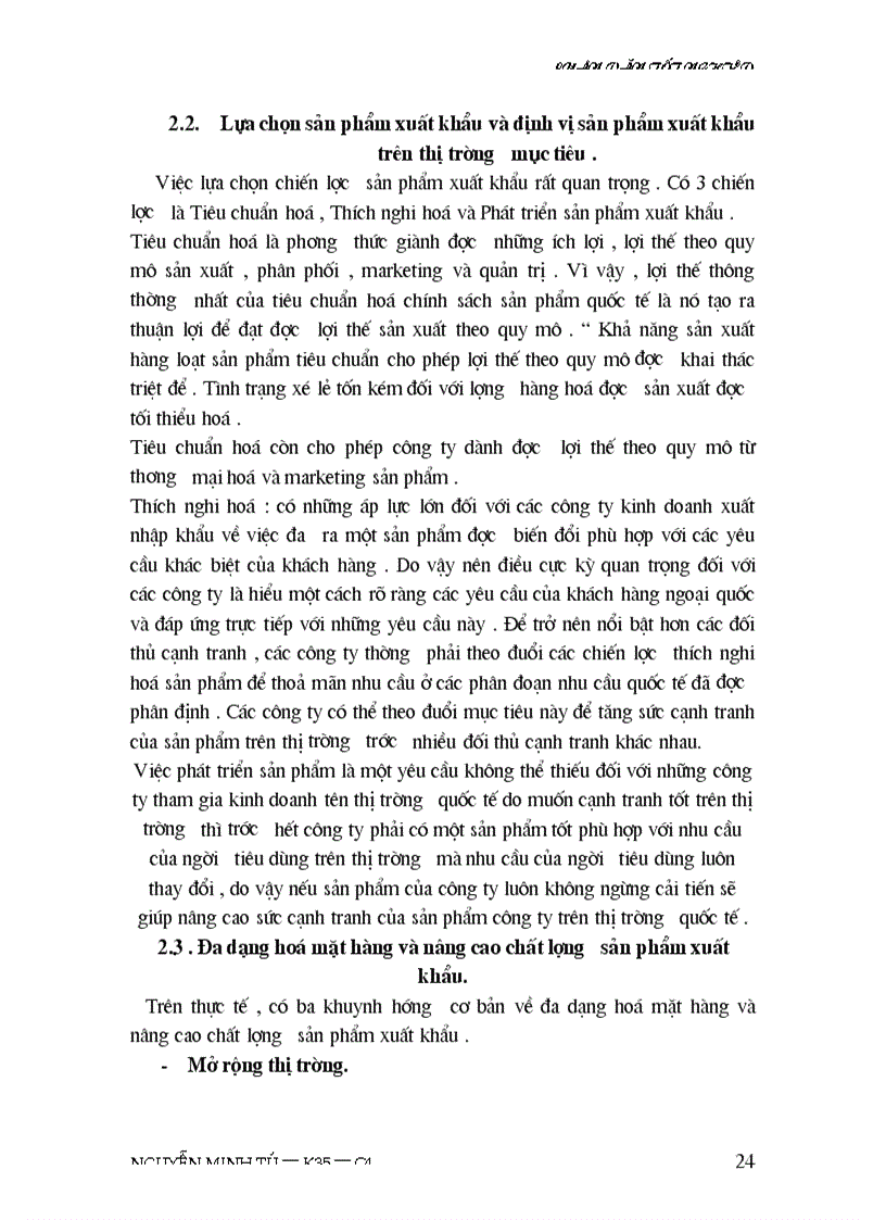 image for page Thực trạng sức cạnh tranh của sản phẩm nông sản của công ty INTIMEX trên thị trường Mỹ