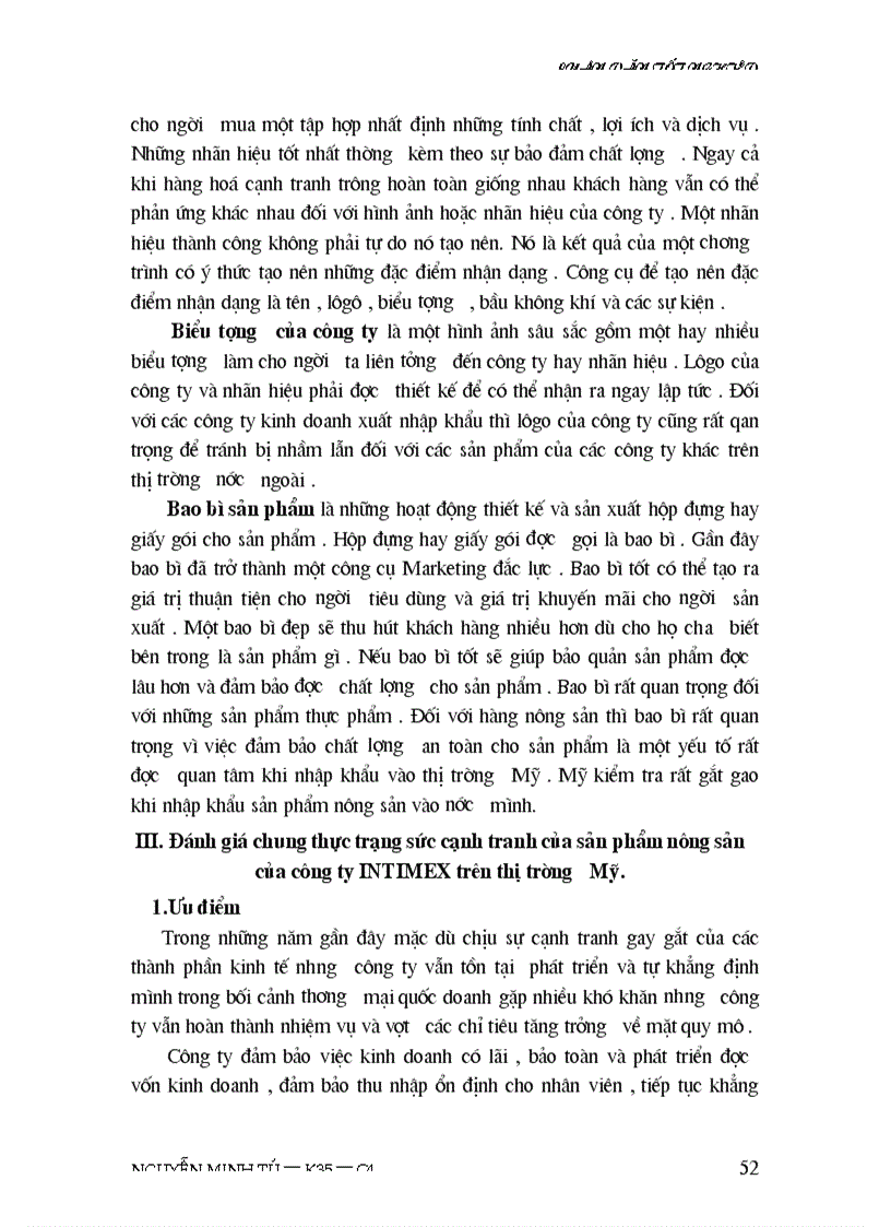 image for page Thực trạng sức cạnh tranh của sản phẩm nông sản của công ty INTIMEX trên thị trường Mỹ