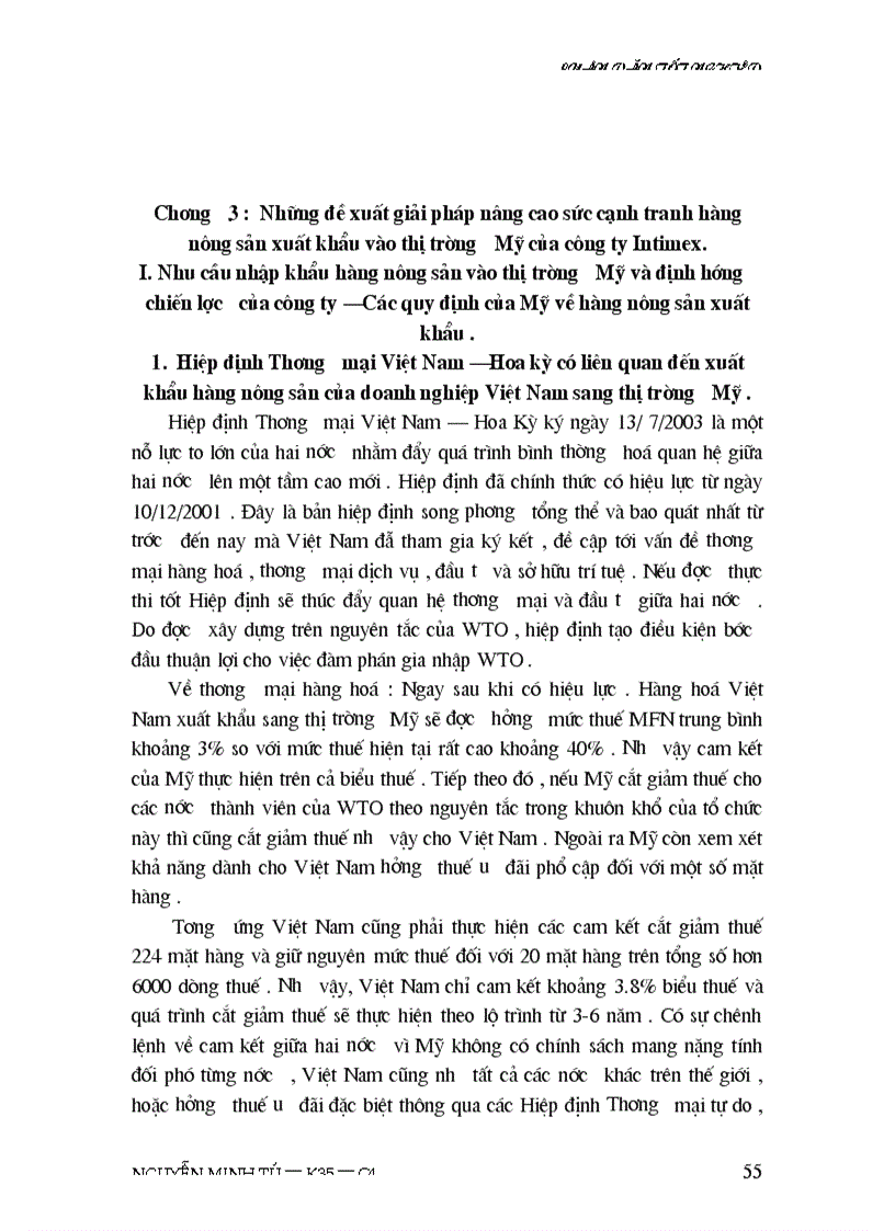 image for page Thực trạng sức cạnh tranh của sản phẩm nông sản của công ty INTIMEX trên thị trường Mỹ