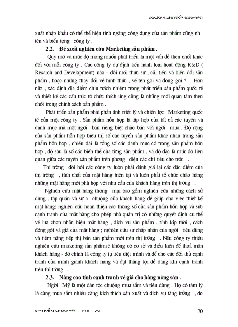 image for page Thực trạng sức cạnh tranh của sản phẩm nông sản của công ty INTIMEX trên thị trường Mỹ