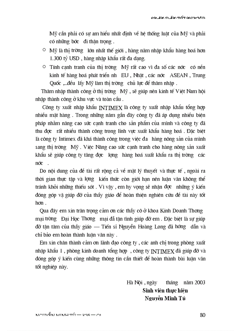 image for page Thực trạng sức cạnh tranh của sản phẩm nông sản của công ty INTIMEX trên thị trường Mỹ