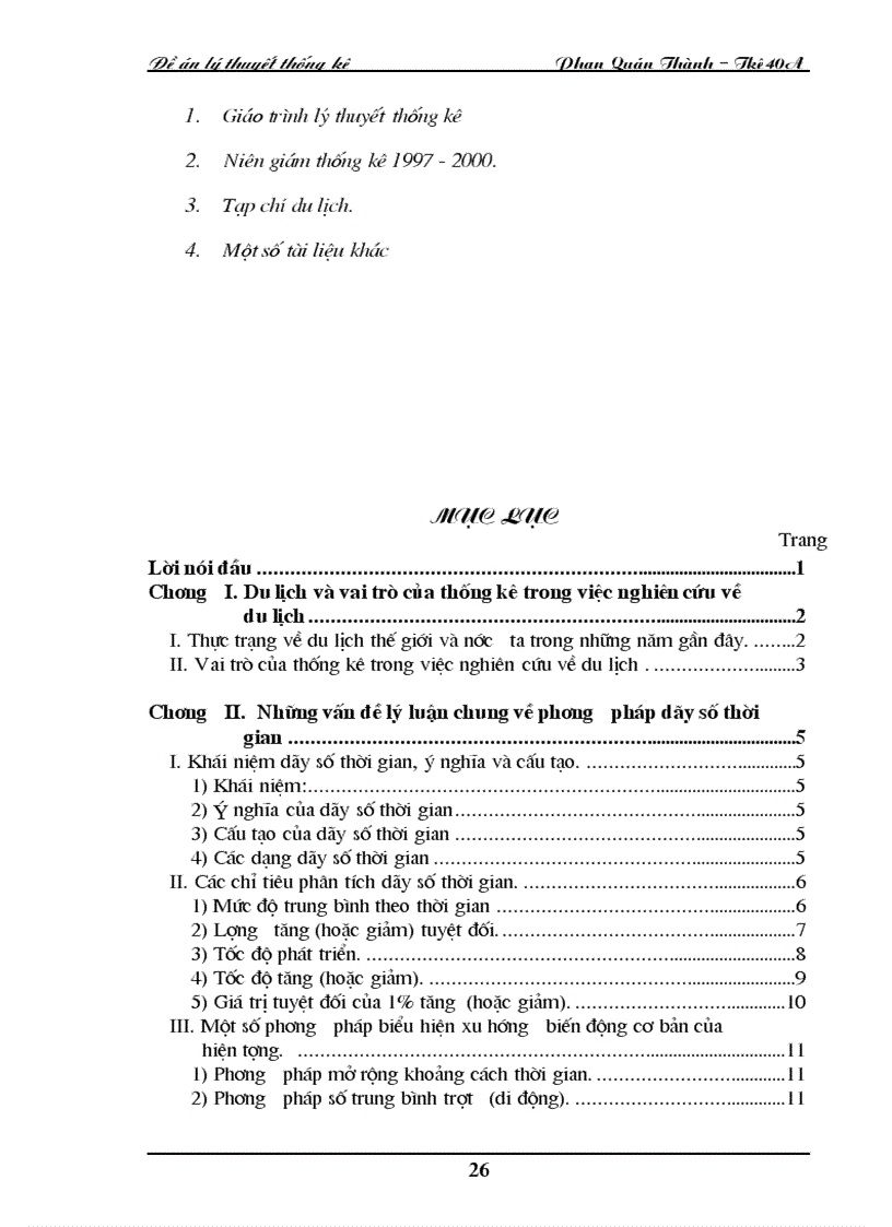 image for page Dãy số thời gian trong việc phân tích và dự đoán thống kê về Du Lịch