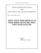 Phân tích tình hình xuất nhập khẩu hàng dệt may Việt Nam sang Mỹ