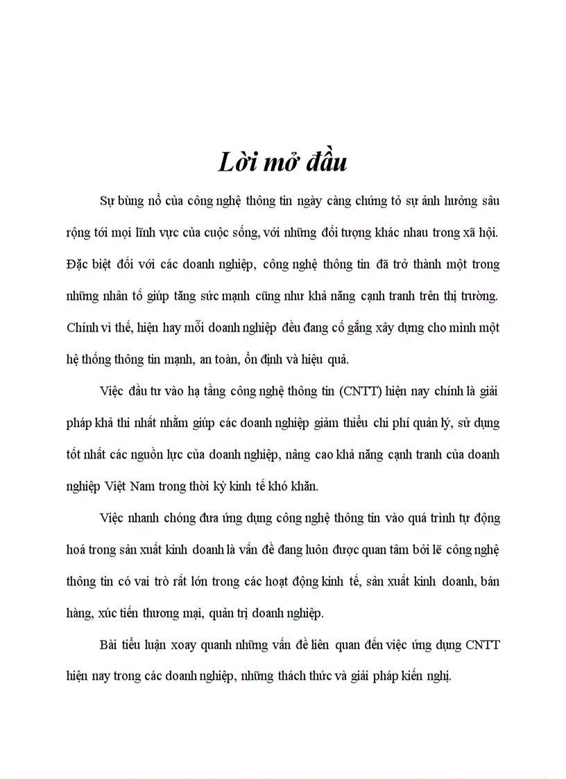 image for page Ứng dụng của công nghệ thông tin trong doanh nghiệp