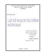 Lập kế hoạch tài chính ngắn hạn