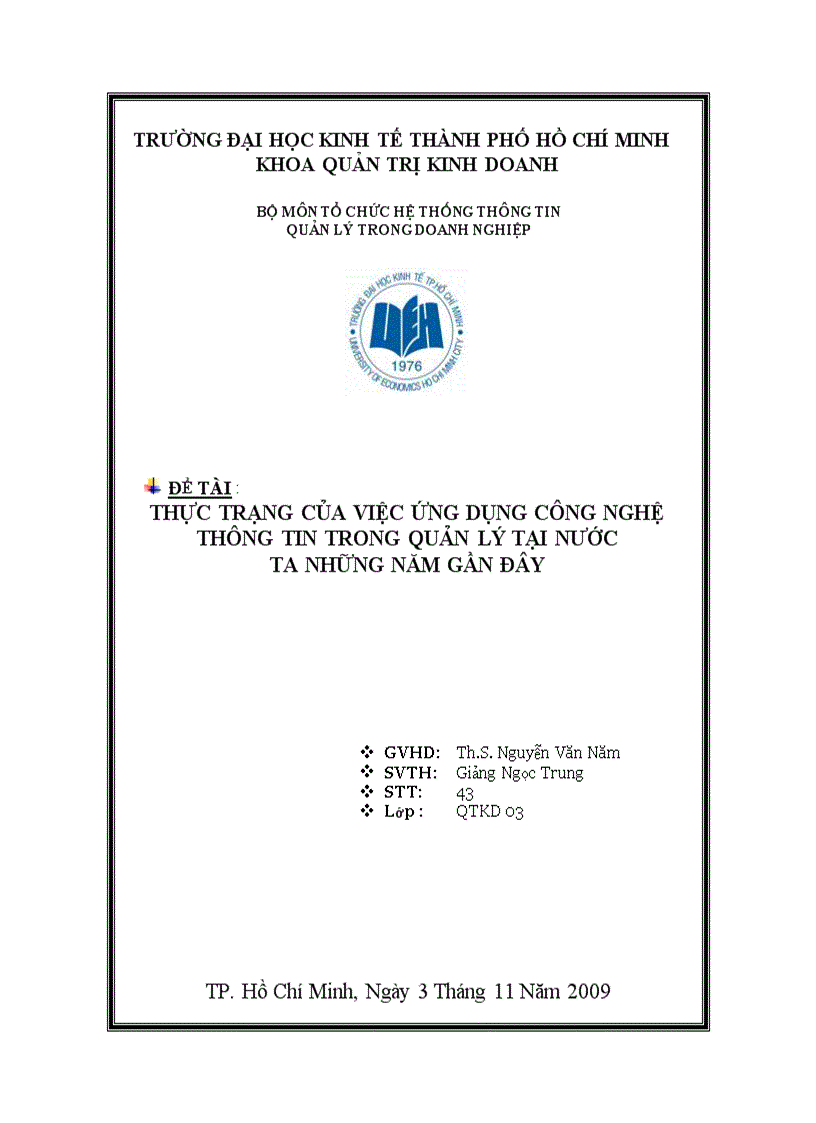 image for page Thực trạng của việc ứng dụng công nghệ thông tin trong quản lý tại nước ta những năm gần đây