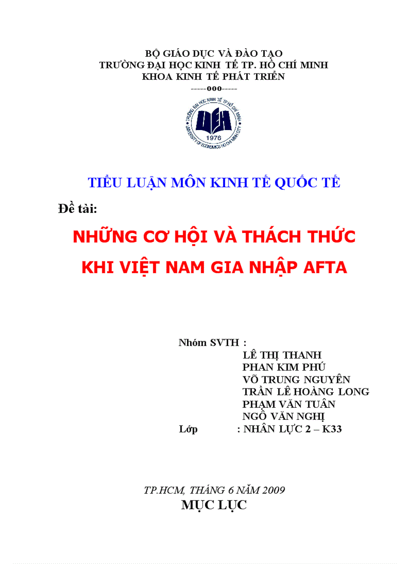 Những cơ hội và thách thức khi Việt Nam gia nhập AFTA