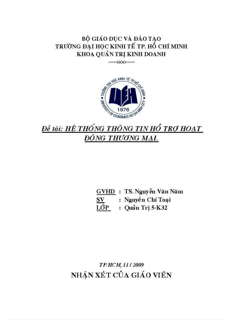 Hệ thống thông tin hổ trợ hoạt động thương mại