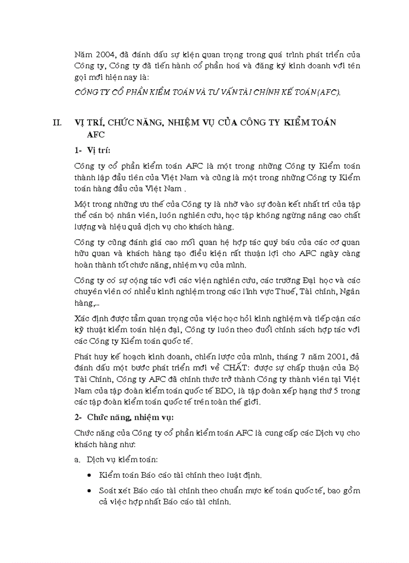 image for page VIệC áP DụNG THủ TụC PHÂN TíCH TRONG KIểM TOáN BáO CáO TàI CHíNH TạI CÔNG TY Cổ PHầN KIểM TOáN Và TƯ VấN TàI CHíNH Kế TOáN AFC