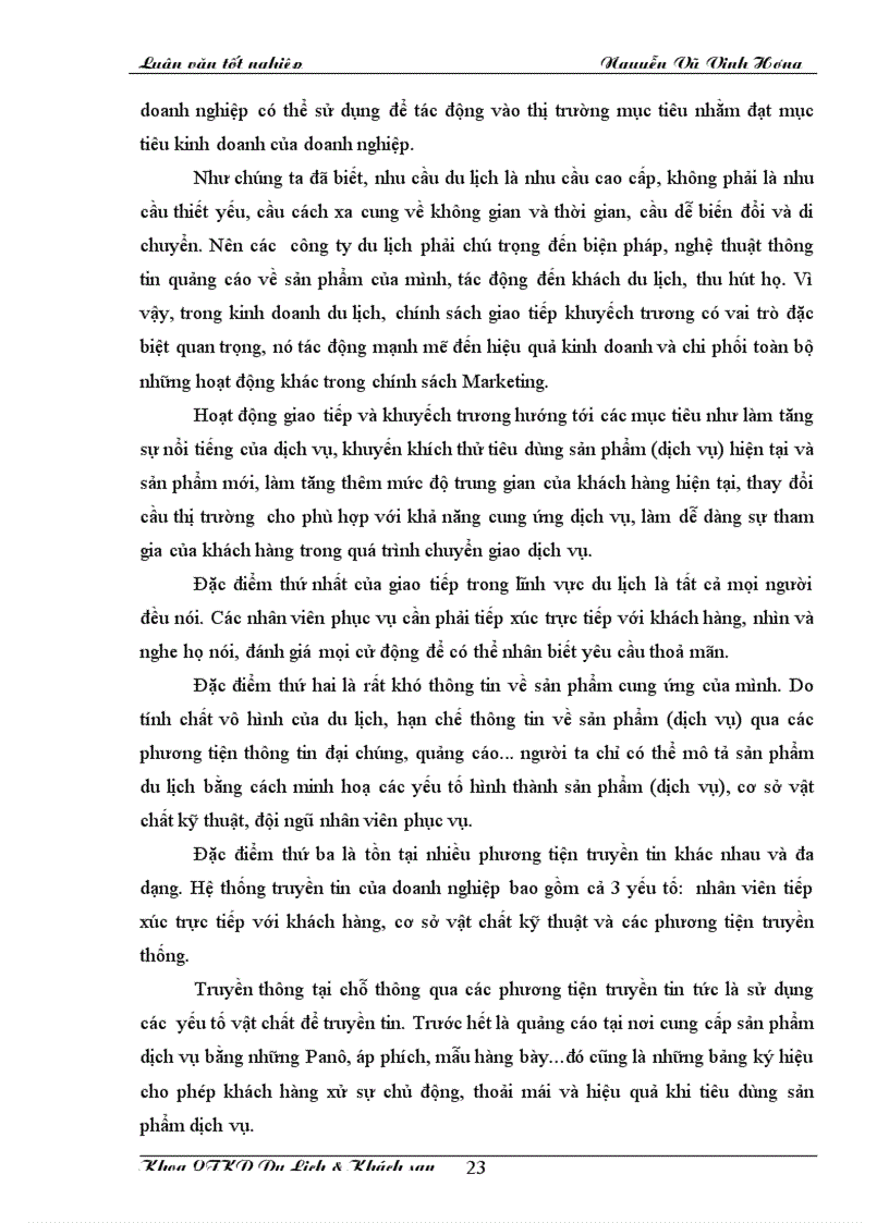image for page Áp dụng Makerting Mix trong hoạt động kinh doanh lữ hành tại Công ty Điều hành Hướng dẫn du lịch Vinatour 1