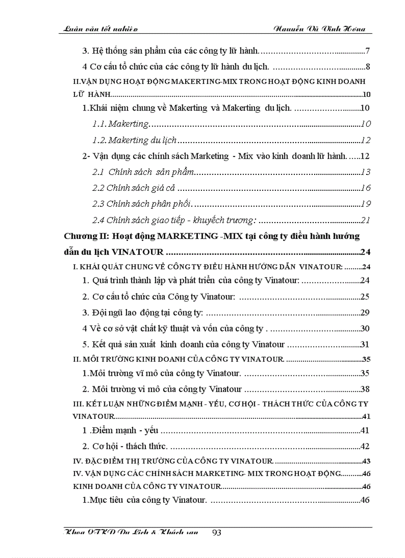 image for page Áp dụng Makerting Mix trong hoạt động kinh doanh lữ hành tại Công ty Điều hành Hướng dẫn du lịch Vinatour 1