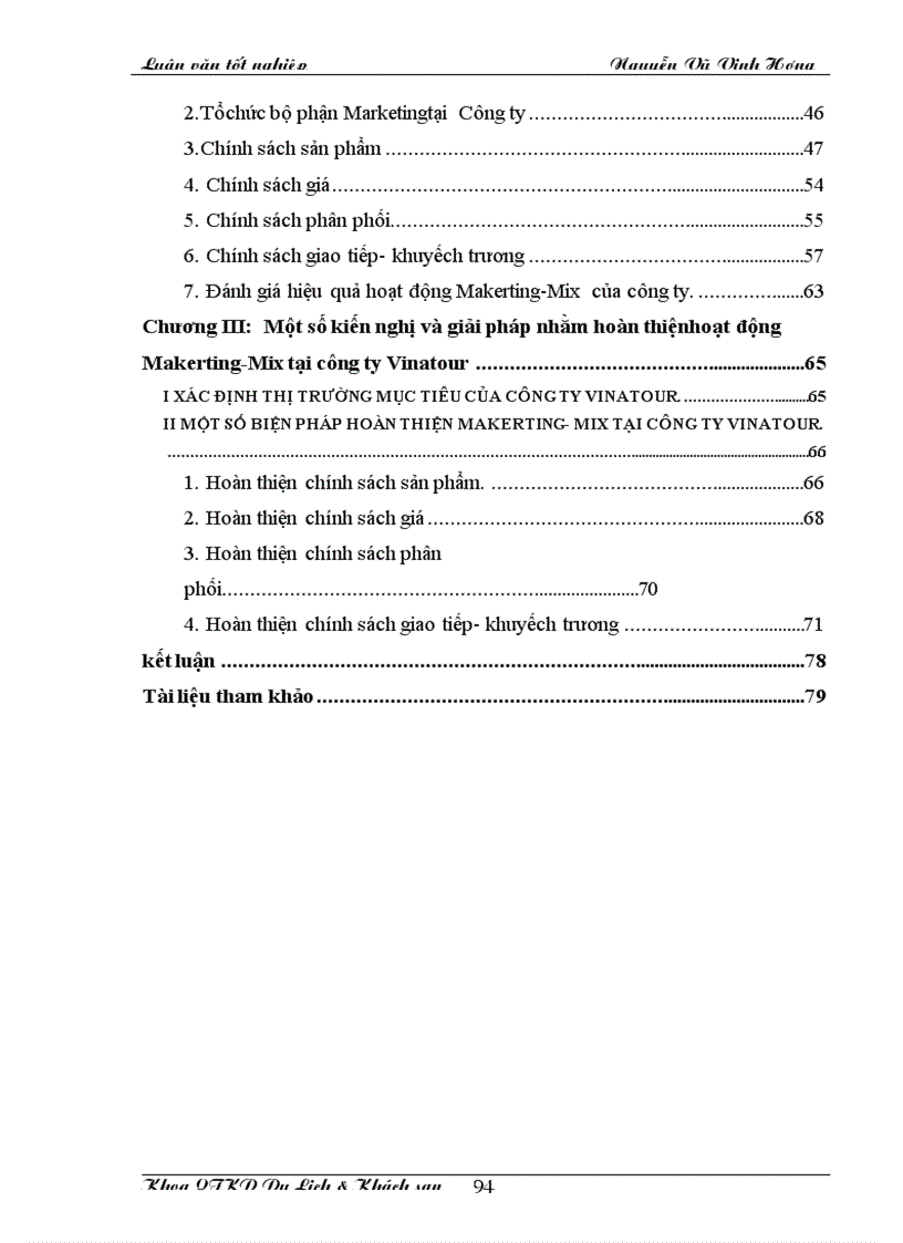 image for page Áp dụng Makerting Mix trong hoạt động kinh doanh lữ hành tại Công ty Điều hành Hướng dẫn du lịch Vinatour 1