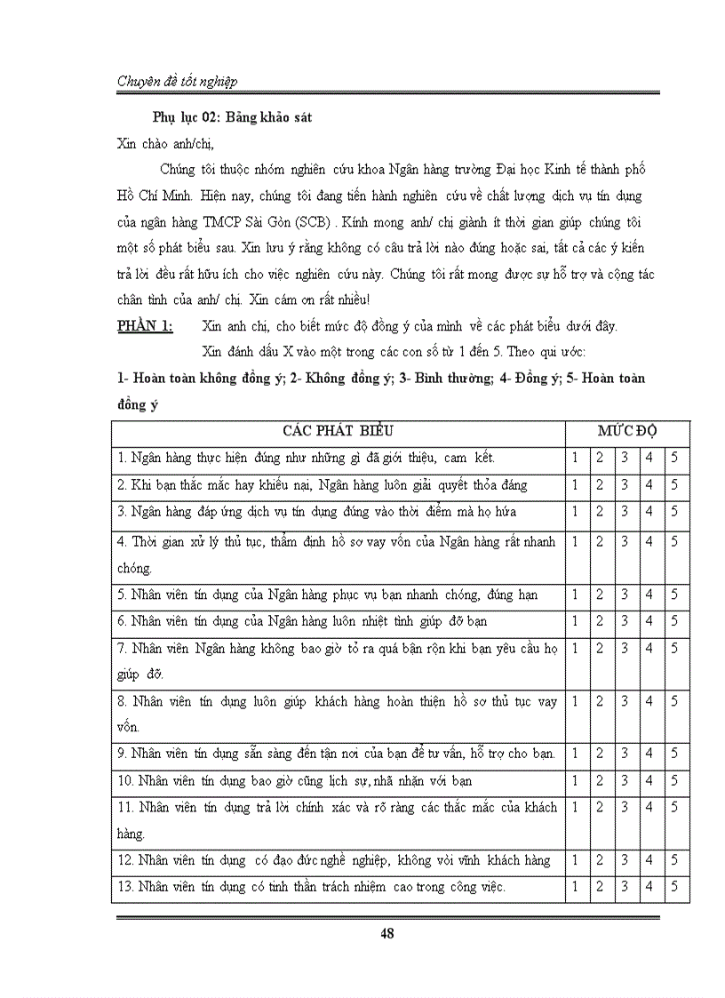 image for page Sự thỏa mãn của khách hàng đối với dịch vụ tín dụng tại ngân hàng thương mại cổ phần Sài Gòn SCB