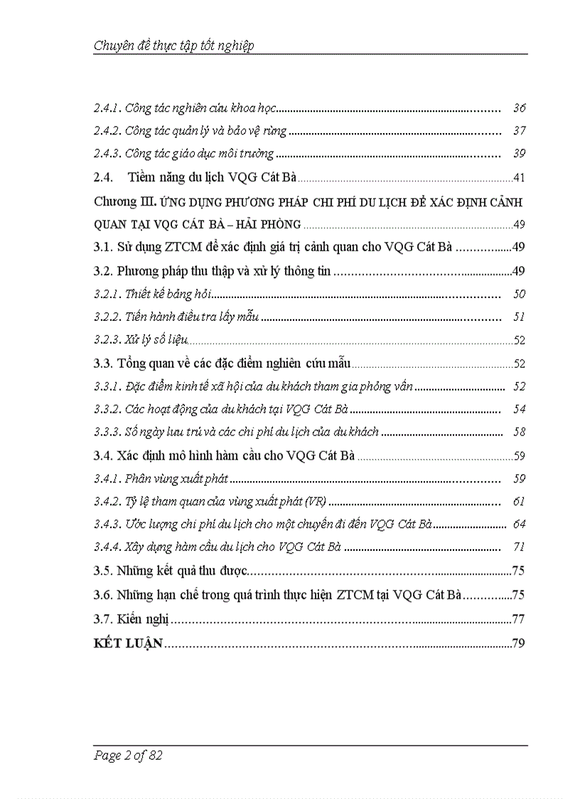 image for page Áp dụng phương pháp chi phí du lịch để đánh giá giá trị cảnh quan vườn quốc gia Cát Bà Hải Phòng