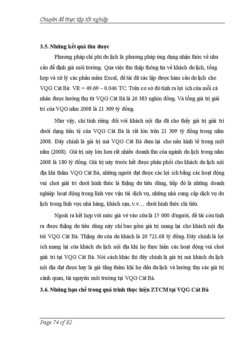 image for page Áp dụng phương pháp chi phí du lịch để đánh giá giá trị cảnh quan vườn quốc gia Cát Bà Hải Phòng