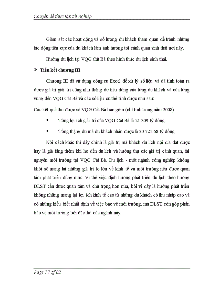 image for page Áp dụng phương pháp chi phí du lịch để đánh giá giá trị cảnh quan vườn quốc gia Cát Bà Hải Phòng