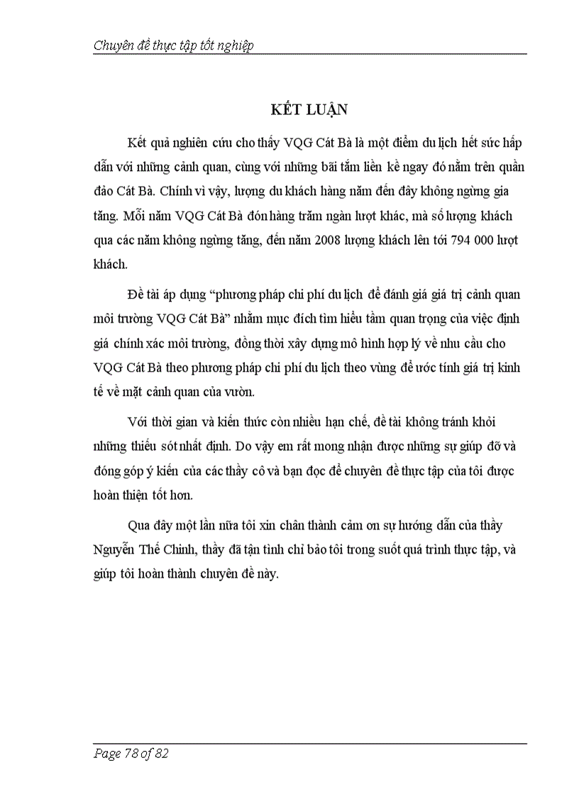 image for page Áp dụng phương pháp chi phí du lịch để đánh giá giá trị cảnh quan vườn quốc gia Cát Bà Hải Phòng