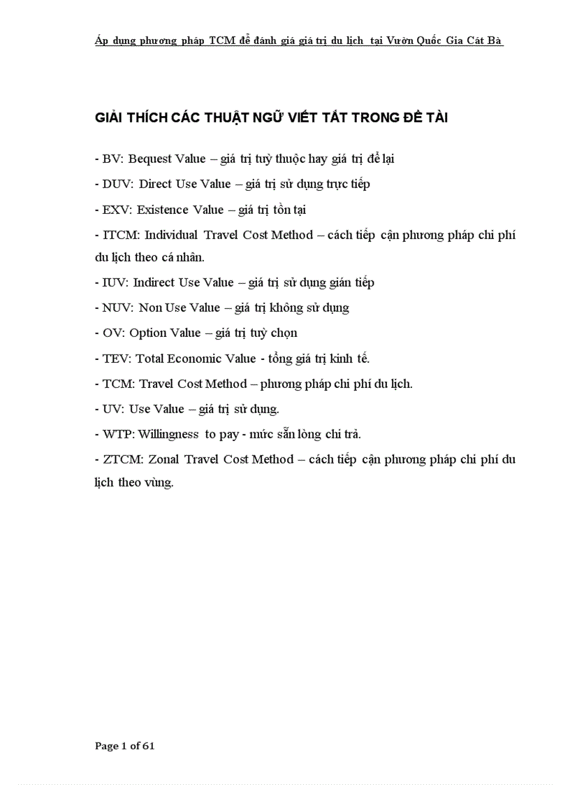 image for page Áp dụng phương pháp TCM để đánh giá giá trị du lịch tại Vườn Quốc Gia Cát Bà tp Hải Phòng