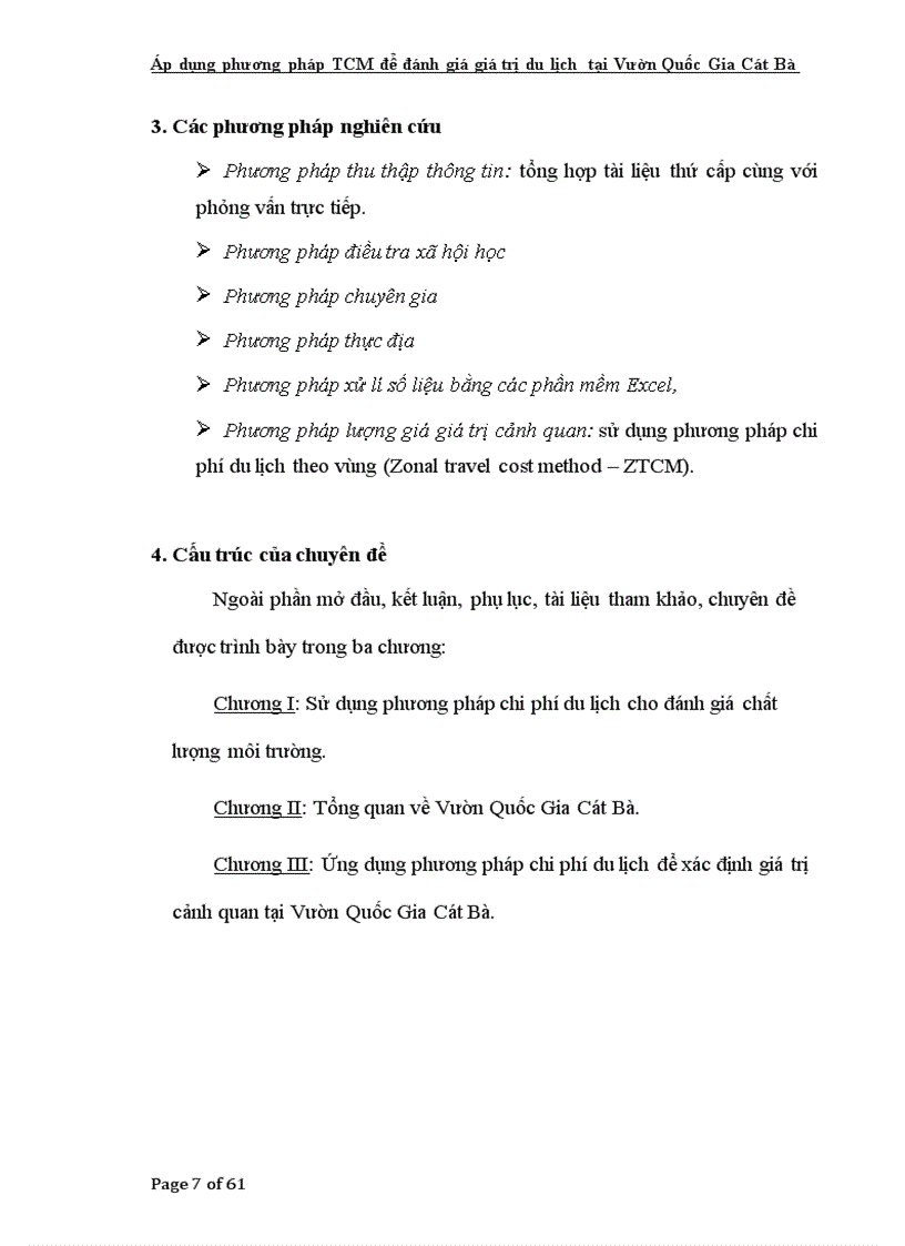 image for page Áp dụng phương pháp TCM để đánh giá giá trị du lịch tại Vườn Quốc Gia Cát Bà tp Hải Phòng