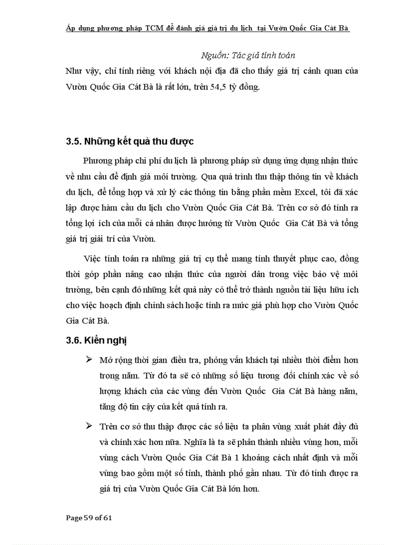 image for page Áp dụng phương pháp TCM để đánh giá giá trị du lịch tại Vườn Quốc Gia Cát Bà tp Hải Phòng