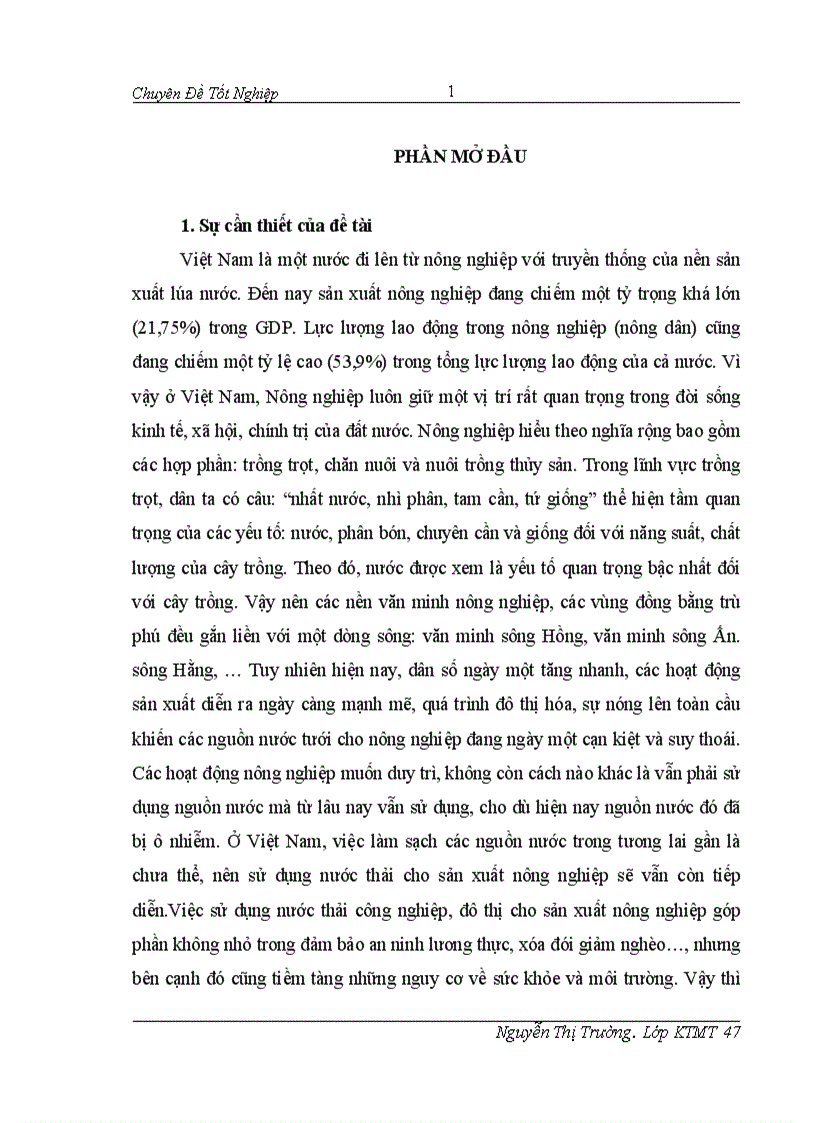 image for page Đánh giá hiệu quả của việc sử dụng nước thải từ sông Tô Lịch trong sản xuất rau tại thôn Bằng B Hoàng Liệt Hoàng Mai