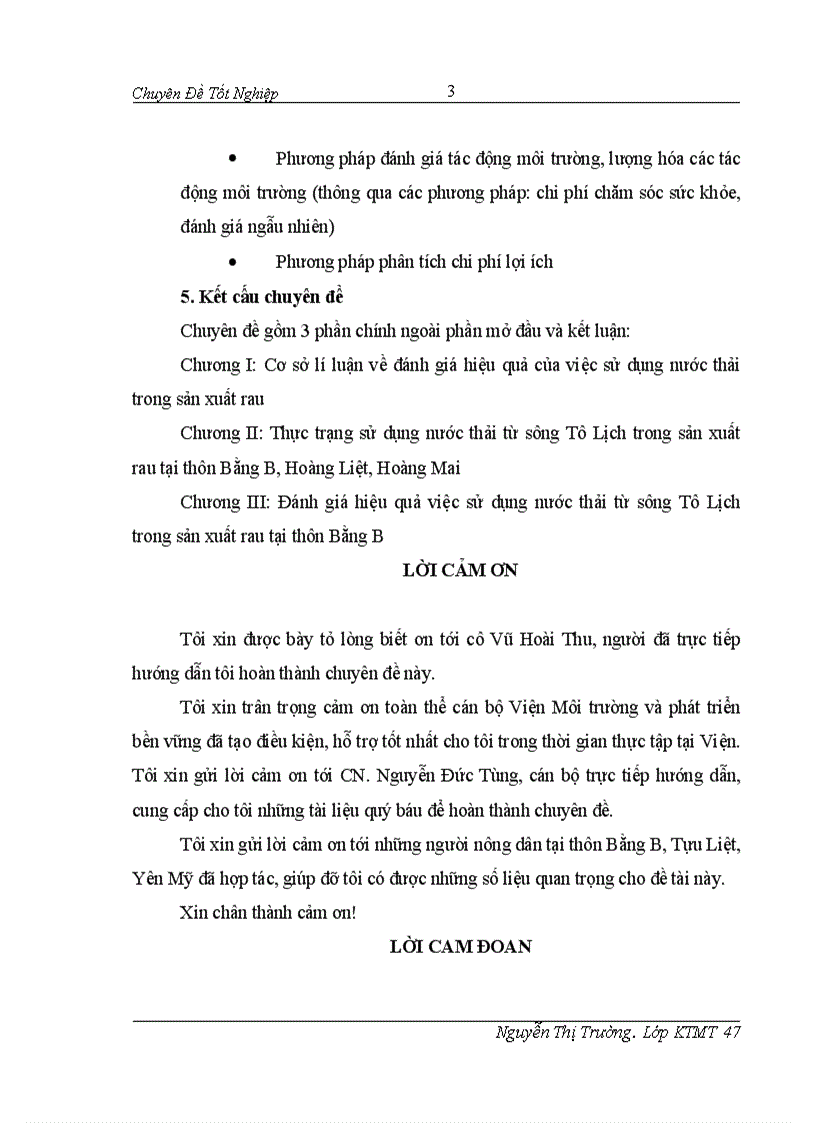 image for page Đánh giá hiệu quả của việc sử dụng nước thải từ sông Tô Lịch trong sản xuất rau tại thôn Bằng B Hoàng Liệt Hoàng Mai