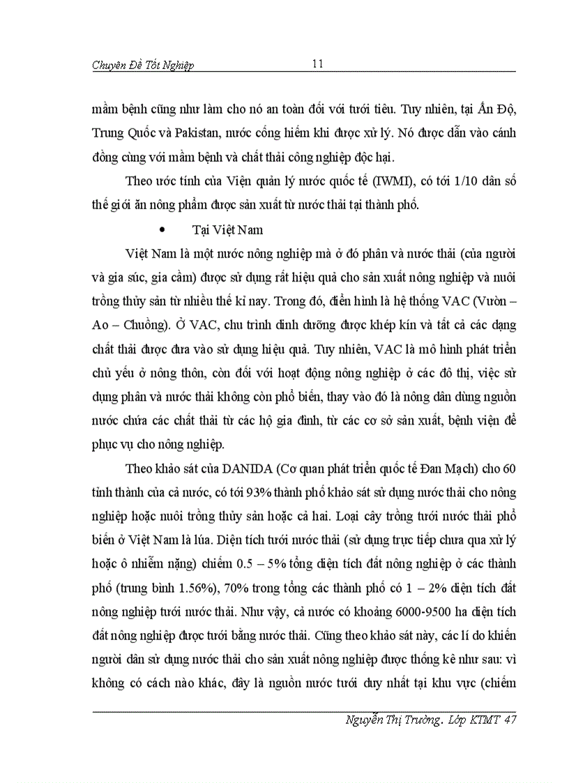 image for page Đánh giá hiệu quả của việc sử dụng nước thải từ sông Tô Lịch trong sản xuất rau tại thôn Bằng B Hoàng Liệt Hoàng Mai