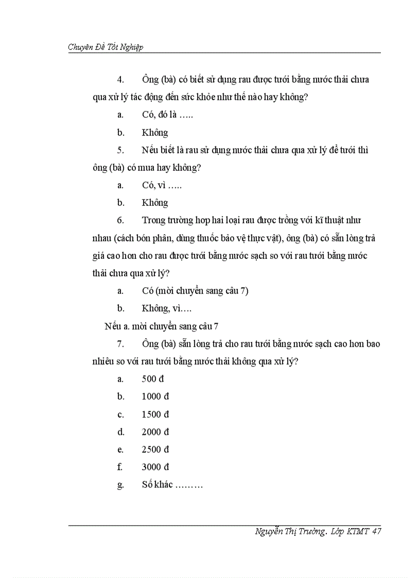 image for page Đánh giá hiệu quả của việc sử dụng nước thải từ sông Tô Lịch trong sản xuất rau tại thôn Bằng B Hoàng Liệt Hoàng Mai
