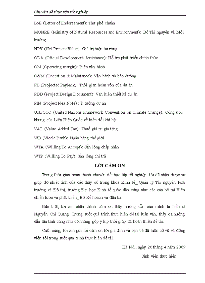 image for page Đánh giá hiệu quả dự án đầu tư xây dựng công trình Phong điện 1 Bình Thuận theo Cơ chế phát triển sạch 1