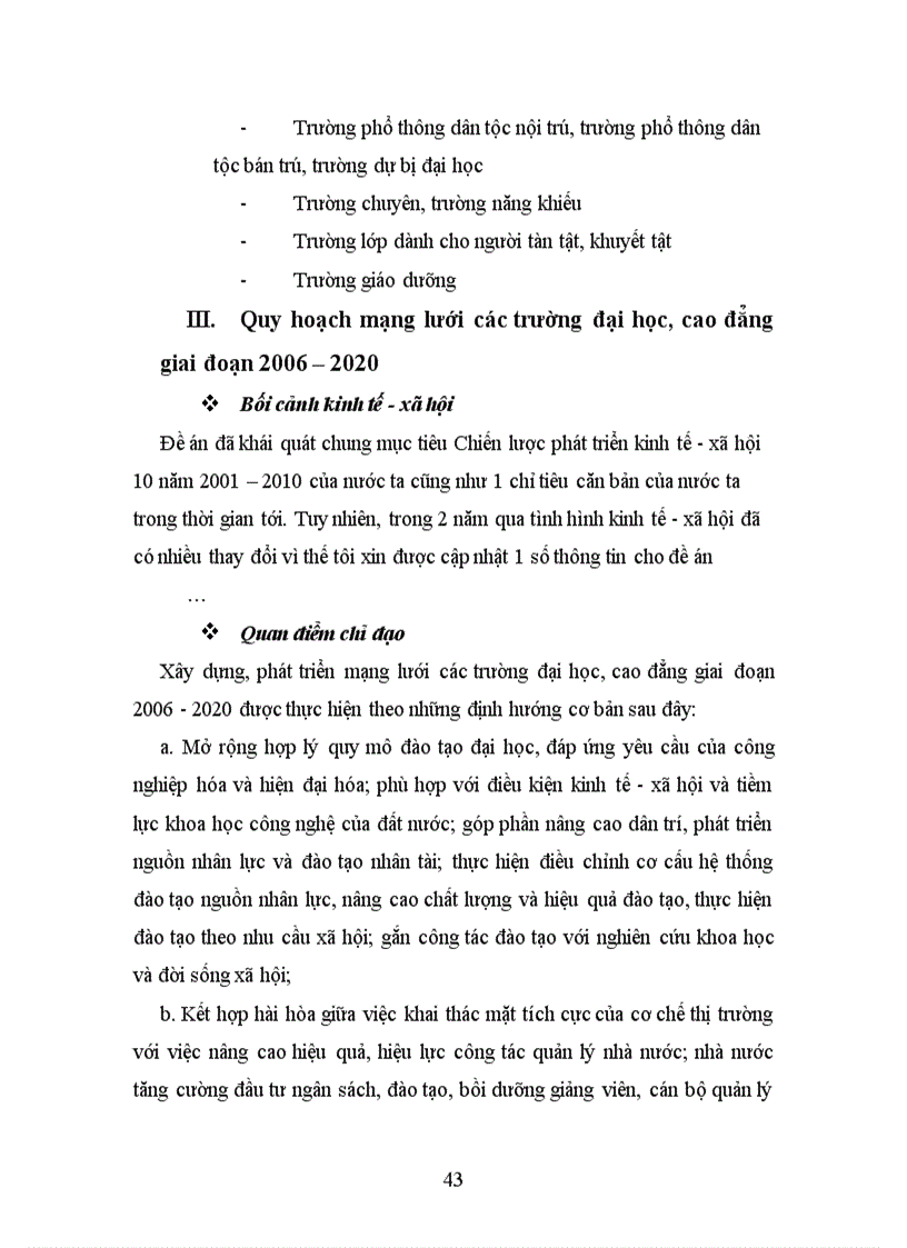 image for page Đánh giá đề án Quy hoạch mạng lưới các trường đại học cao đẳng giai đoạn 2006 2020