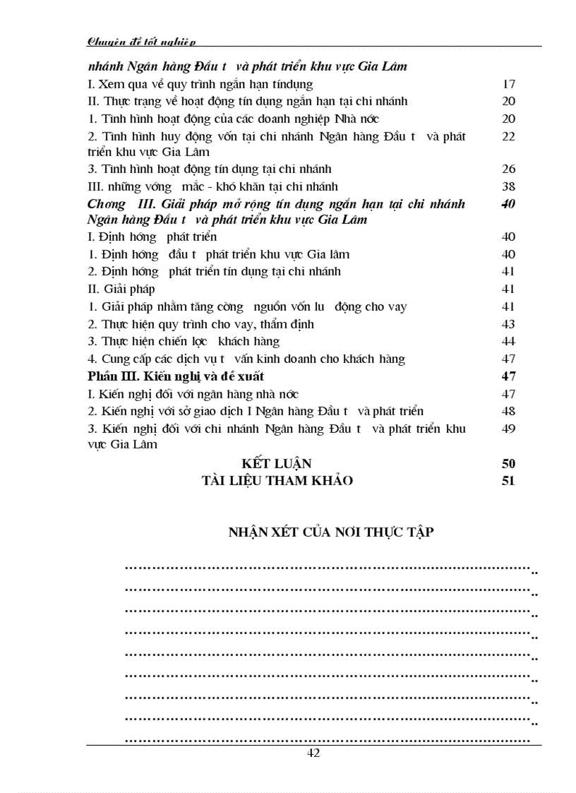 image for page Hoạt động tín dụng của chi nhánh Ngân hàng đầu tư và Phát triển khu vực Gia Lâm