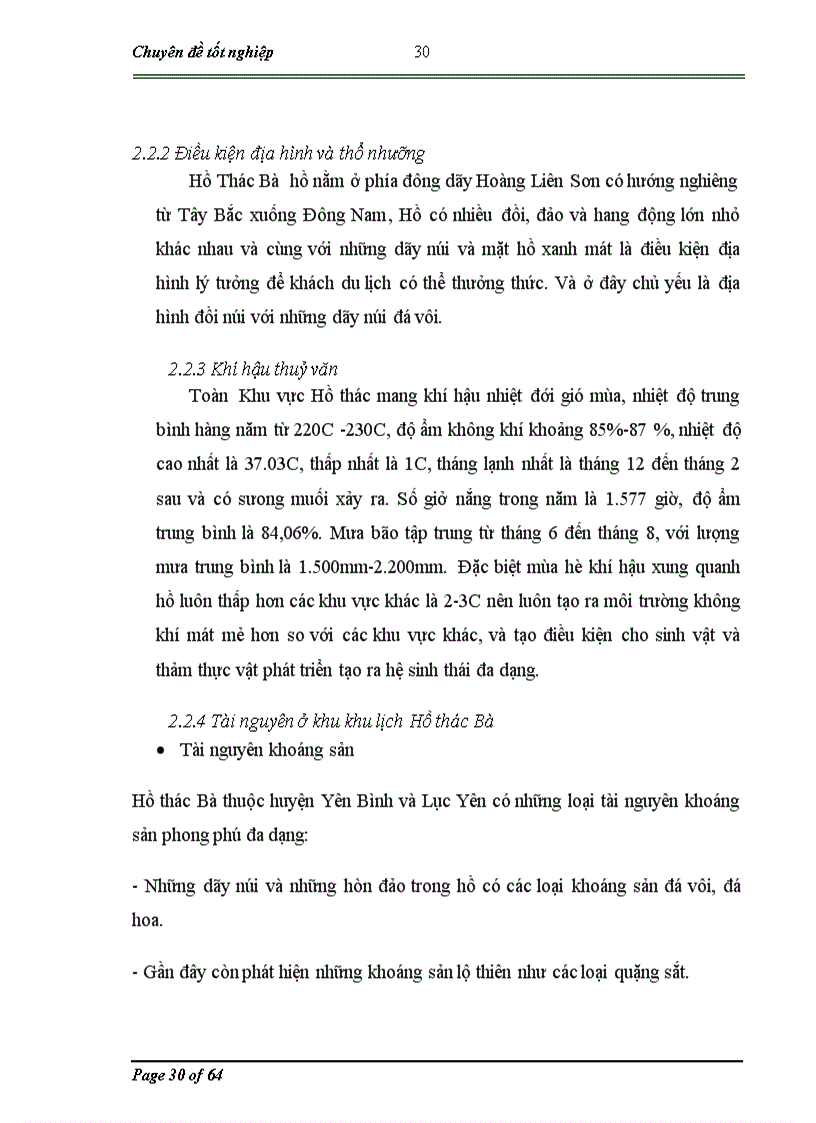 image for page Lượng giá giá trị cảnh quan khu du lịch hồ thác bà bằng phương pháp chi phí du lịch