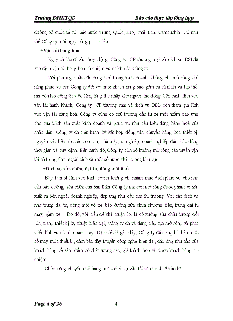 image for page Tình hình hoạt động sản xuất kinh doanh của Công ty cổ phần thương mại và dịch vụ DSL