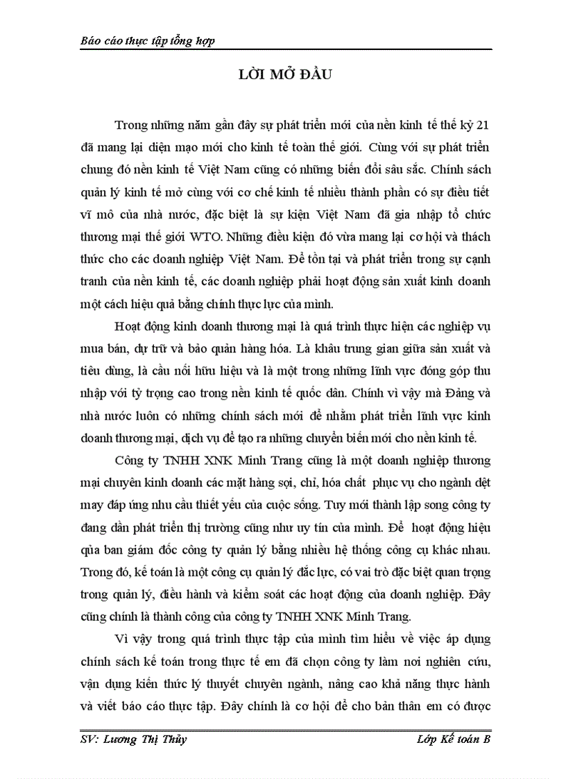 image for page Hoàn thiện công tác tổ chức hạch toán kế toán tại công ty TNHH XNK Minh Trang