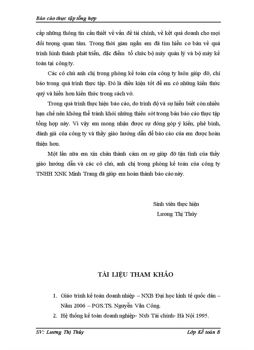 image for page Hoàn thiện công tác tổ chức hạch toán kế toán tại công ty TNHH XNK Minh Trang