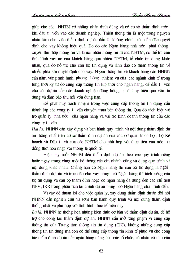 image for page Một số giải pháp nâng cao chất lượng thẩm định dự án đầu tư tại Sở giao dịch I Ngân hàng Công thương Việt Nam 1