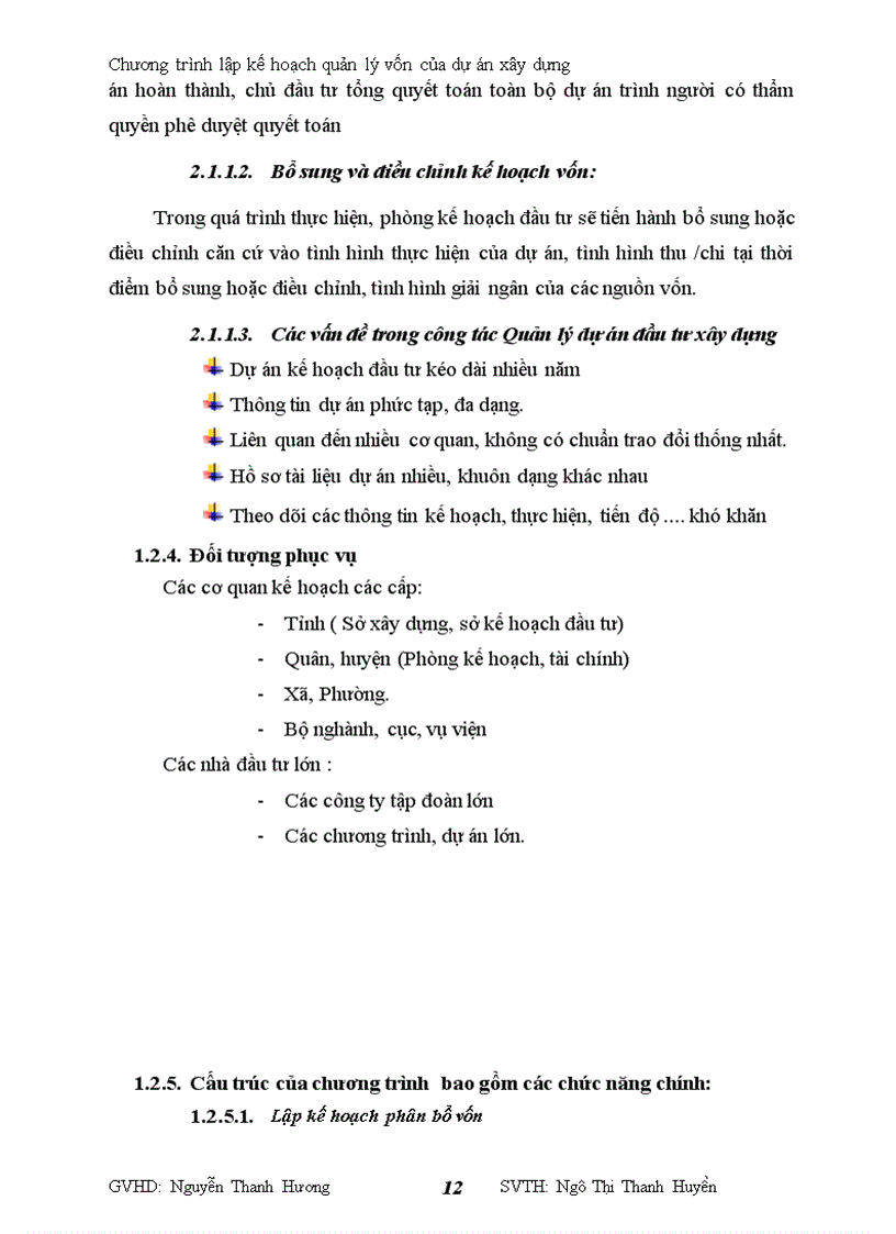 image for page Chương trình lập kế hoạch quản lý vốn của dự án xây dựng