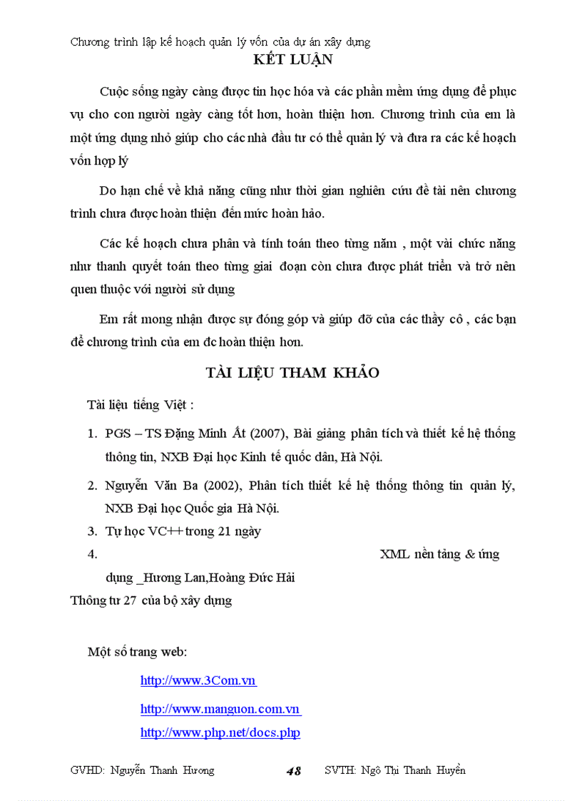 image for page Chương trình lập kế hoạch quản lý vốn của dự án xây dựng