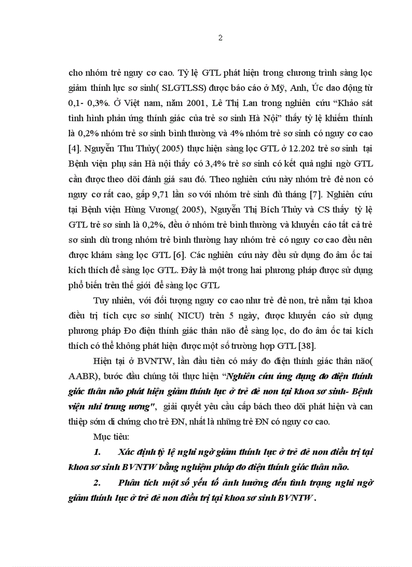 image for page Nghiên cứu ứng dụng đo điện thính giác thân não phát hiện giảm thính lực ở trẻ đẻ non tại khoa sơ sinh Bệnh viện nhi trung ương 1