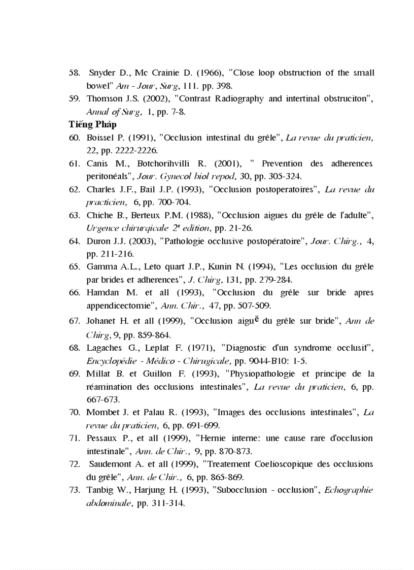 image for page Nghiên cứu kết quả sớm điều trị tắc ruột sau mổ tại bệnh viện Việt Đức từ tháng 1 2000 đến 12 2002 1