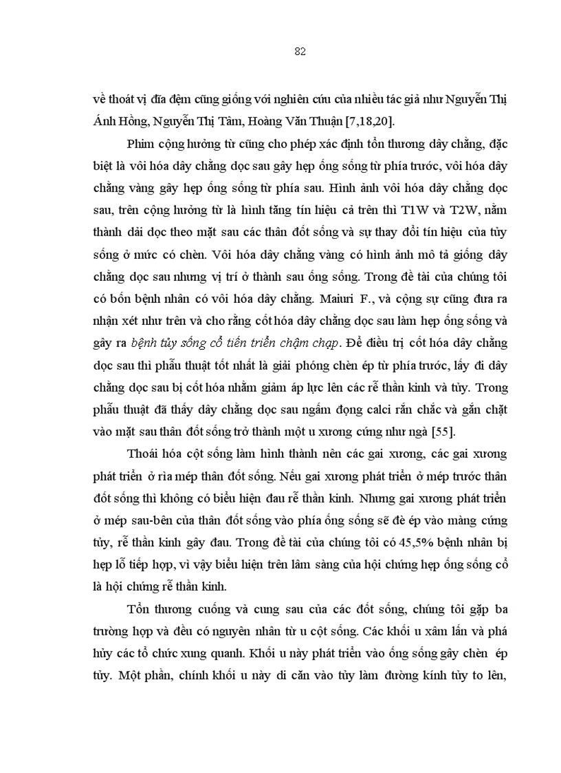 image for page Nghiên cứu các đặc điểm lâm sàng và hình ảnh chụp cộng hưởng từ của bệnh nhân hẹp ống sống cổ tại Khoa Thần kinh Bệnh viện Bạch Mai