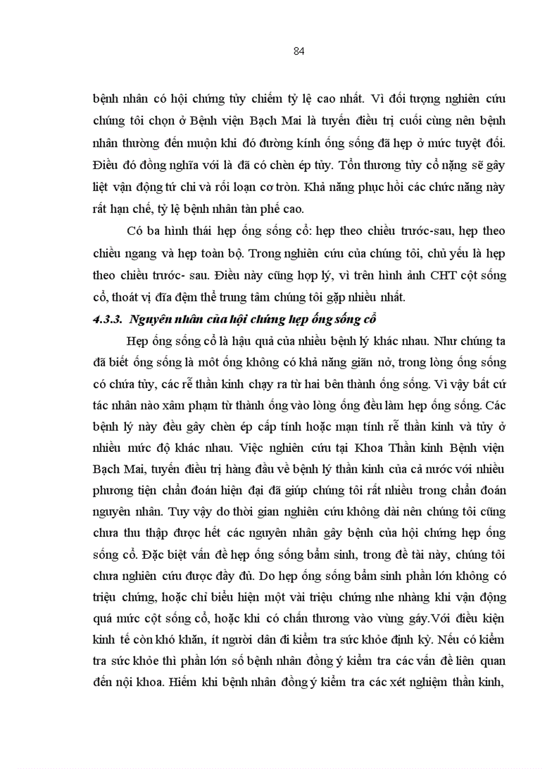 image for page Nghiên cứu các đặc điểm lâm sàng và hình ảnh chụp cộng hưởng từ của bệnh nhân hẹp ống sống cổ tại Khoa Thần kinh Bệnh viện Bạch Mai