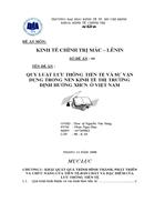Quy luật lưu thông tiền tệ và sự vận dụng trong nền kinh tế thị trường định hướng xhcn ở VIỆT NAM